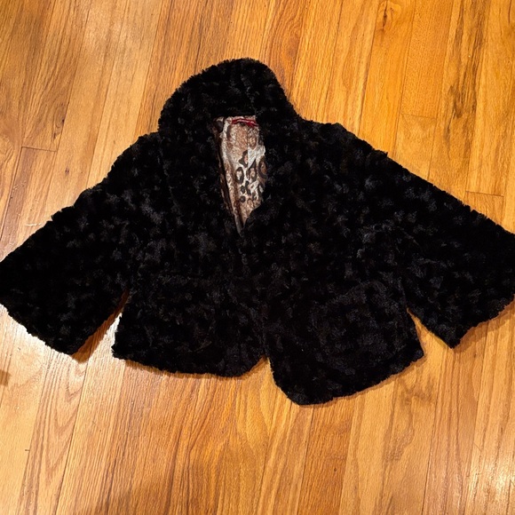 Black Faux Fur Jacket - Picture 1 of 5